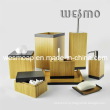 Acessório de banheiro de bambu carbonizado com borda preta (WBB0617A)